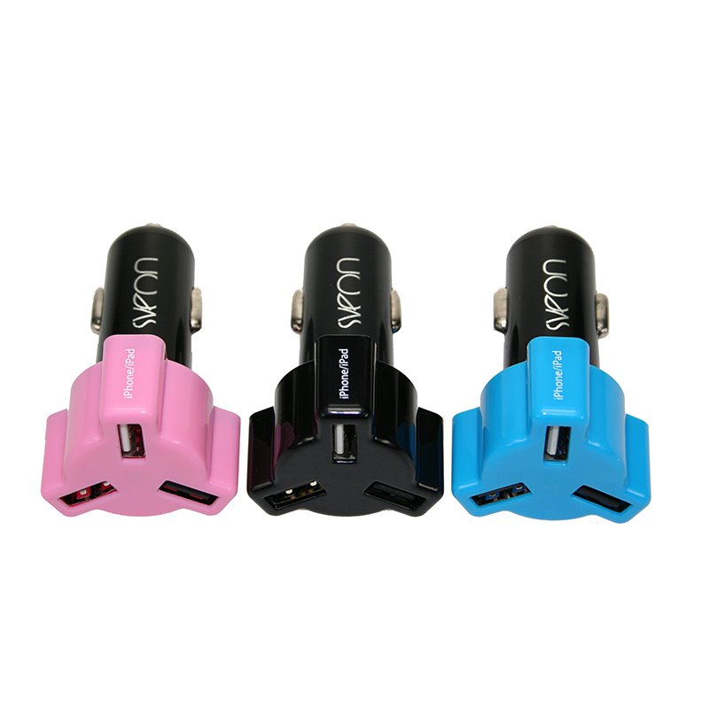 Sveon SAC070 - Kit Cargador USB de coche, cable de sincronización