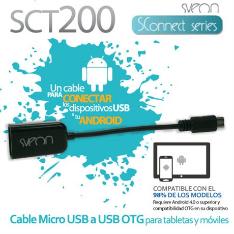 SCT200 BLANCO CABLE MICRO USB A USB OTG PARA TABLETAS Y MOVILES