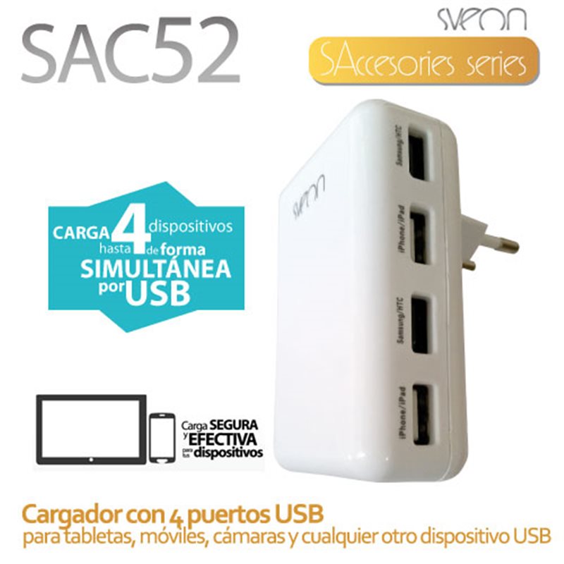 Sveon SAC060 - Cargador USB para Mechero de Coche con 2 Puertos
