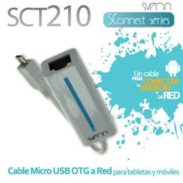 Sveon SCT210 - Adaptador Micro USB a Red Ethernet RJ45 para Tablets y Smartphones