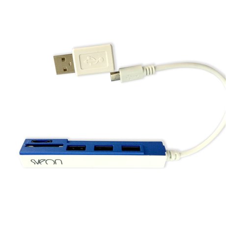 SCT031_02 BLANCO Y AZUL hub Micro USB OTG con lector de tarjetas integrado y adaptador USB para P