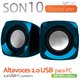SON10_02 ALTAVOCES 2.0 USB 3Wx2 NEGRO/AZUL