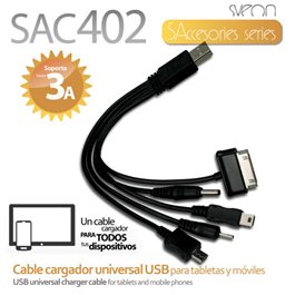 Sveon SAC402 - Cable Universal para cargadores de móviles, smartphones y tablets