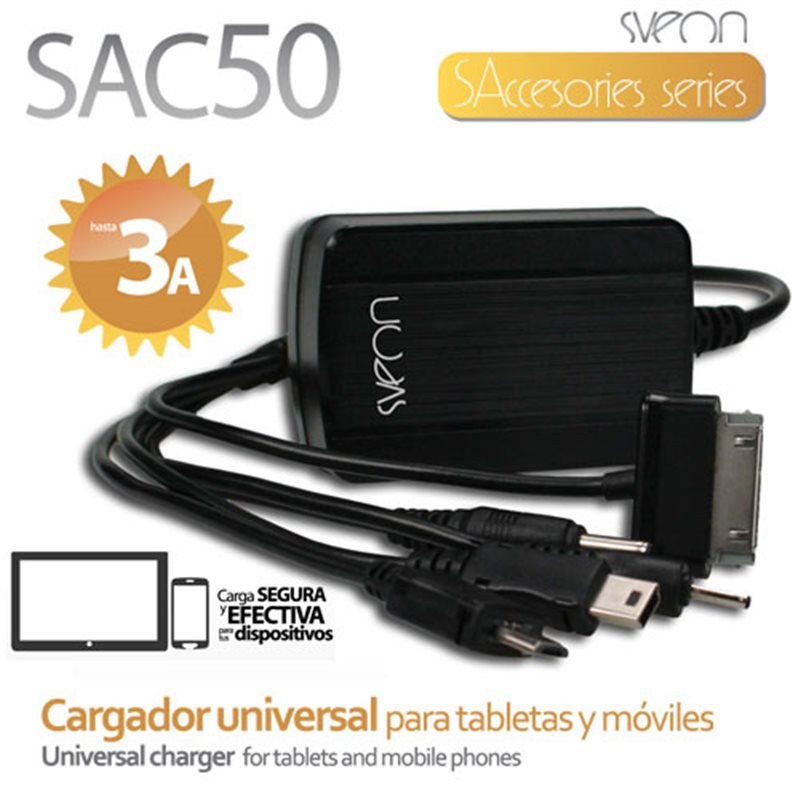 fama suelo estar impresionado Sveon SAC50 - Cargador con 3 Puertos USB para Móviles, Tablets, Powerbanks,  Cámaras - Tienda - Sveon