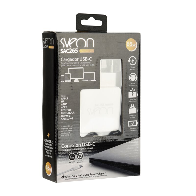 Sveon SAC248 - Cargador GaN USB Tipo C de 48w para portátiles, ultrabooks,  tablets y smartphones - Tienda - Sveon