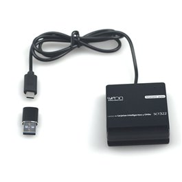 Sveon SCT322 - Lector de DNI Electrónico con Puerto USB Tipo C compatible con MAC y Windows
