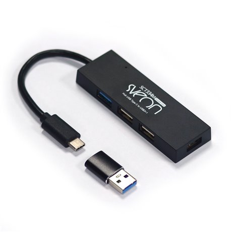 Sveon SCT334 - Hub con 4 puertos USB y conexión USB 3.1 tipo C