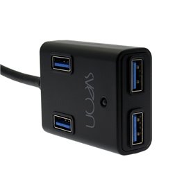 Sveon SCT034 - Hub USB 3.0 de 4 puertos para PC/MAC con alimentador de corriente incluido
